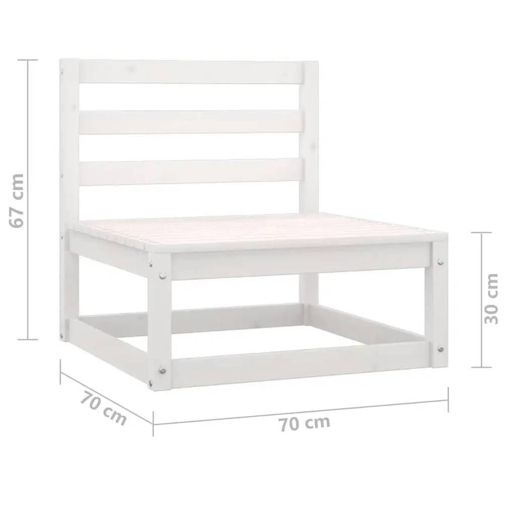 Garden 2-Seater Sofa White Solid Wood Pine 3075230