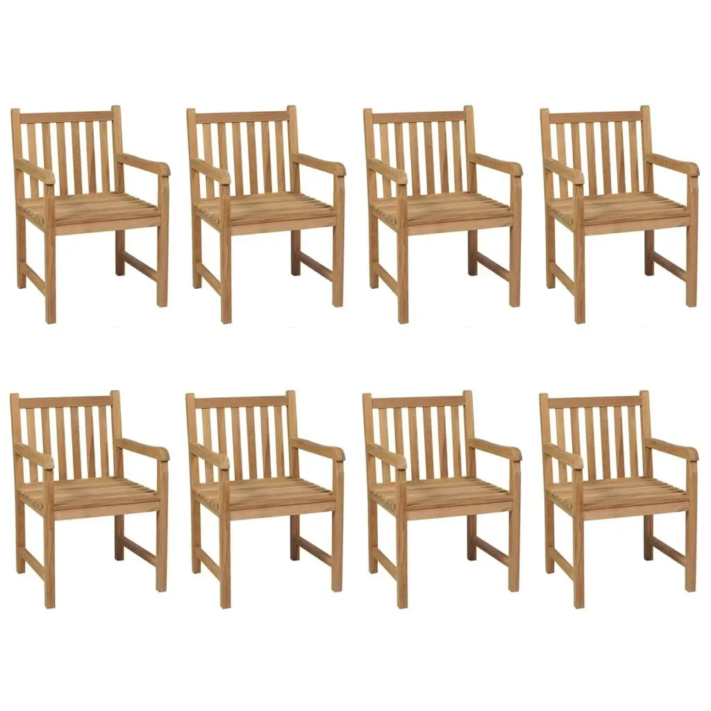 Garden Chairs 8 pcs with Anthracite Cushions Solid Teak Wood 3073073