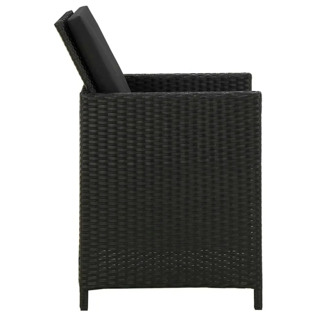 Garden Chairs with Cushions 2 pcs Poly Rattan Black 316755