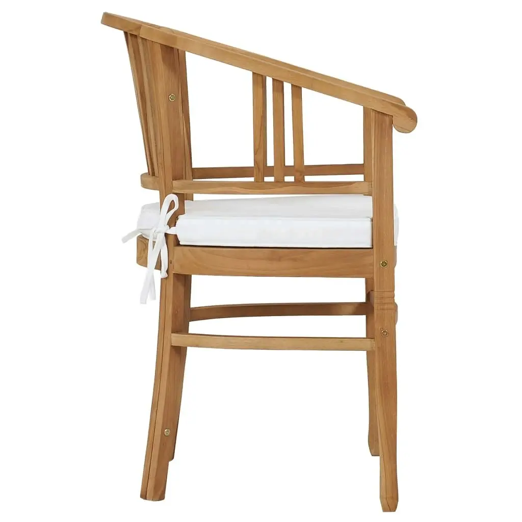 Garden Chairs with Cushions 2 pcs Solid Teak Wood 49430