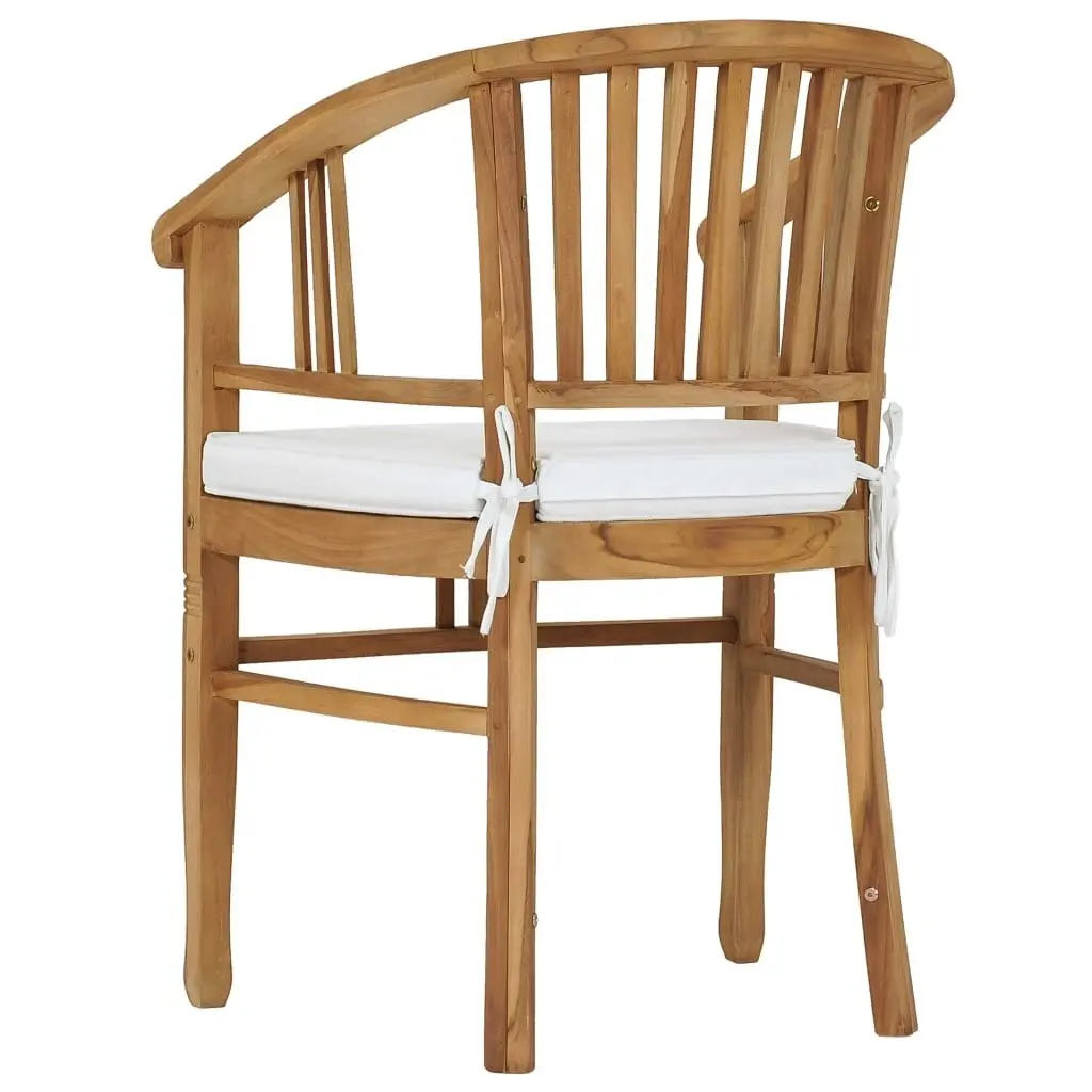 Garden Chairs with Cushions 2 pcs Solid Teak Wood 49430