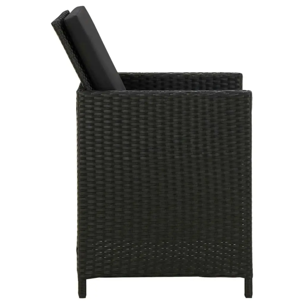 Garden Chairs with Cushions 4 pcs Poly Rattan Black 316746