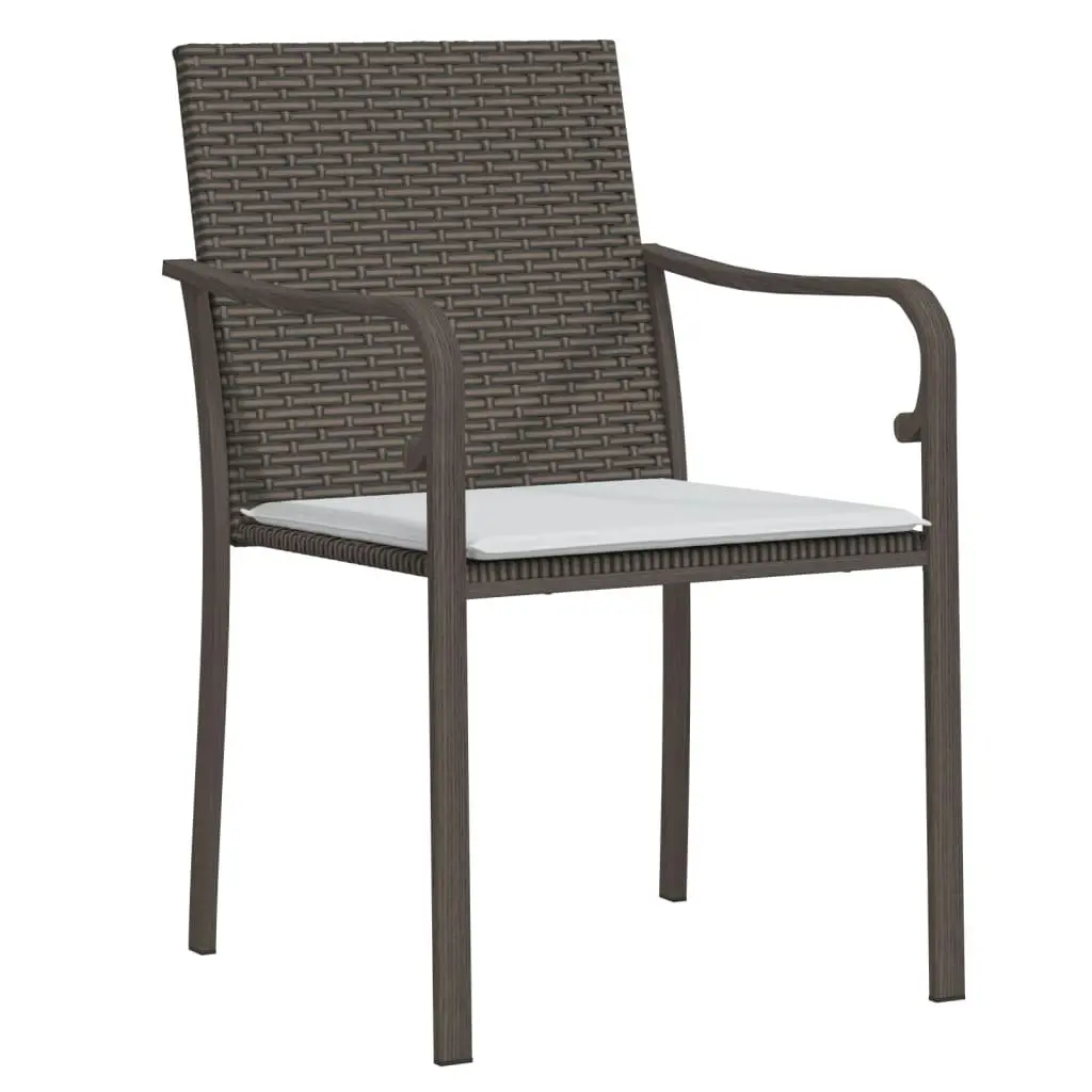 Garden Chairs with Cushions 6 pcs Brown 56x59x84 cm Poly Rattan 3187074