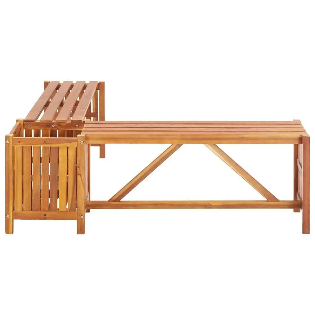 Garden Corner Bench with Planter 117x117x40 cm Solid Acacia Wood 46345