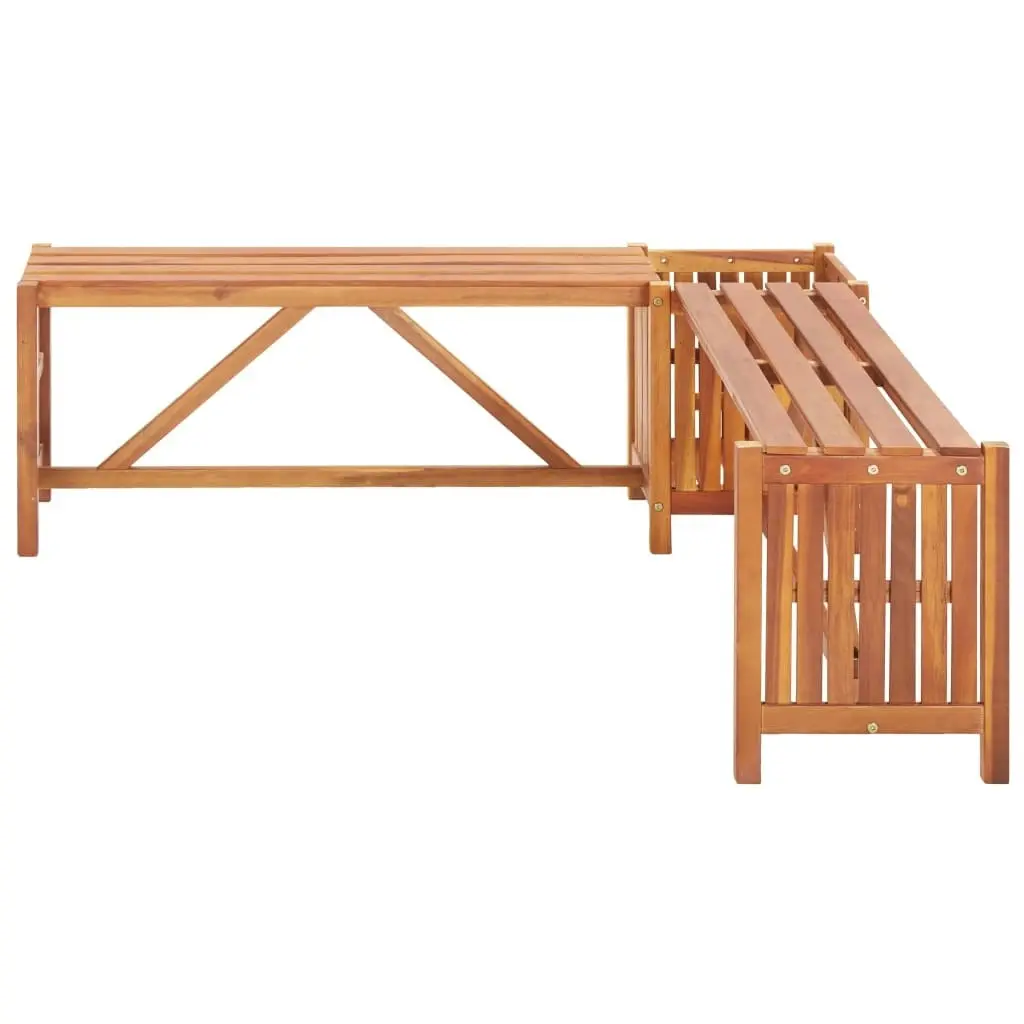 Garden Corner Bench with Planter 117x117x40 cm Solid Acacia Wood 46345