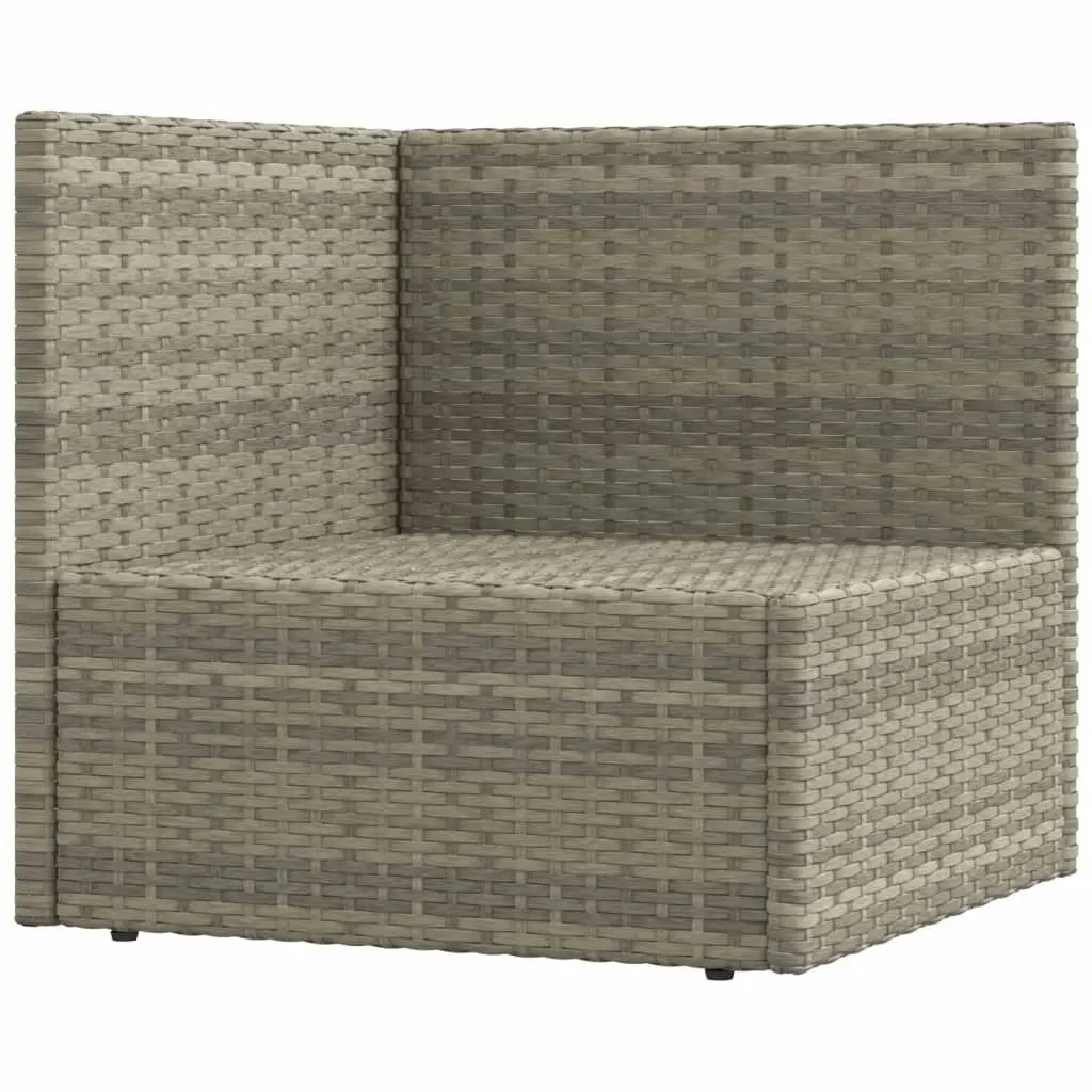 Garden Corner Sofa with Cushions Grey Poly Rattan 319600