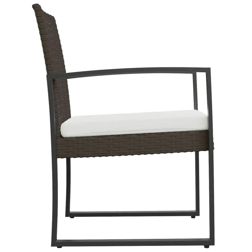 Garden Dining Chairs 2 pcs Brown PP Rattan 360204