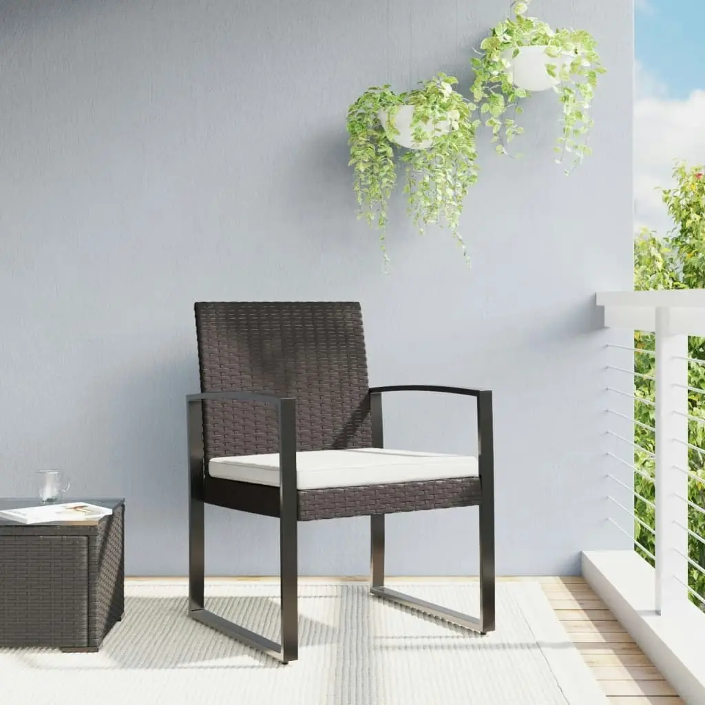 Garden Dining Chairs 2 pcs Brown PP Rattan 360204