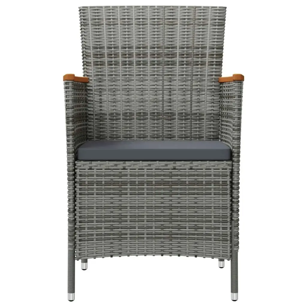 Garden Dining Chairs 2 pcs Poly Rattan Grey 316149