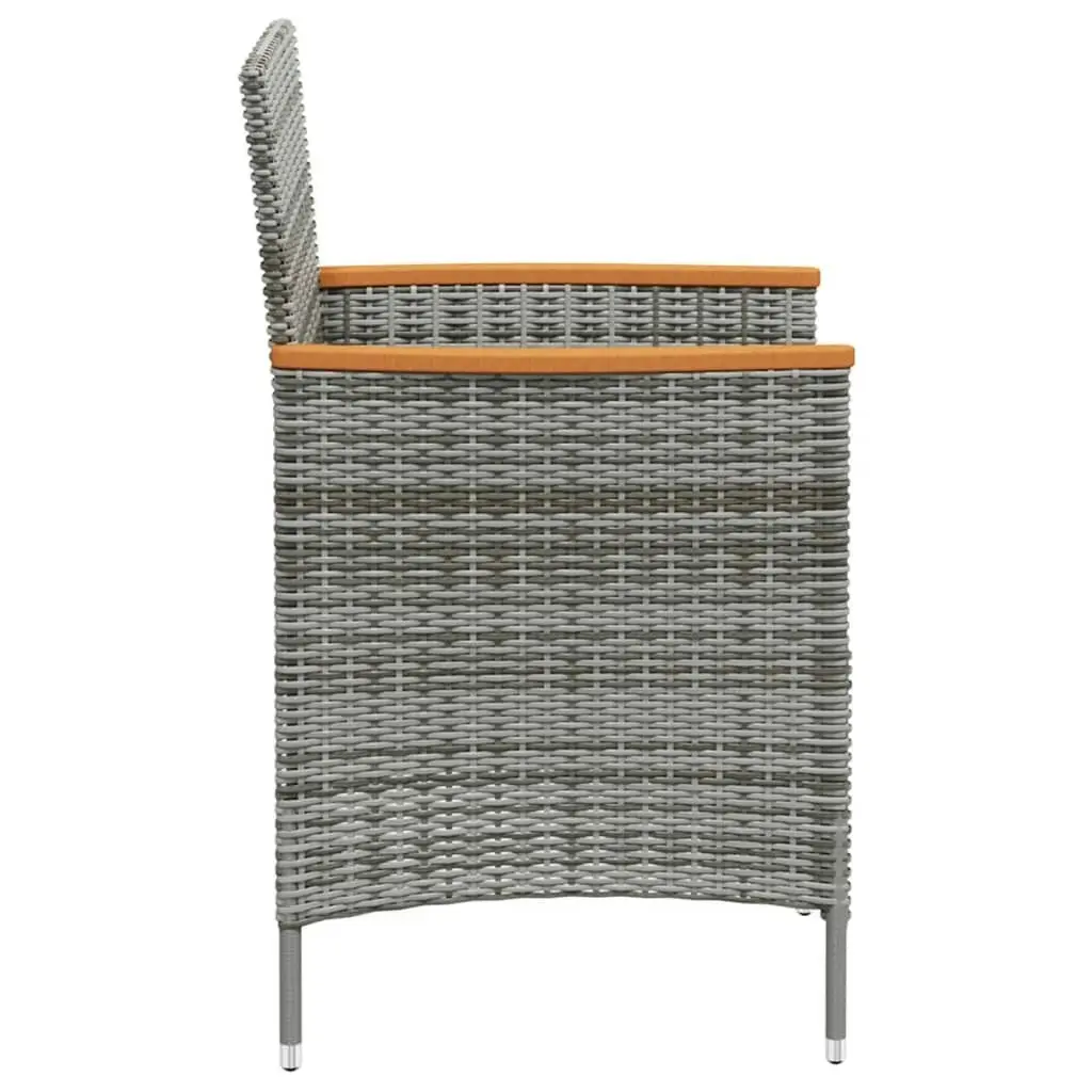 Garden Dining Chairs 2 pcs Poly Rattan Grey 316149