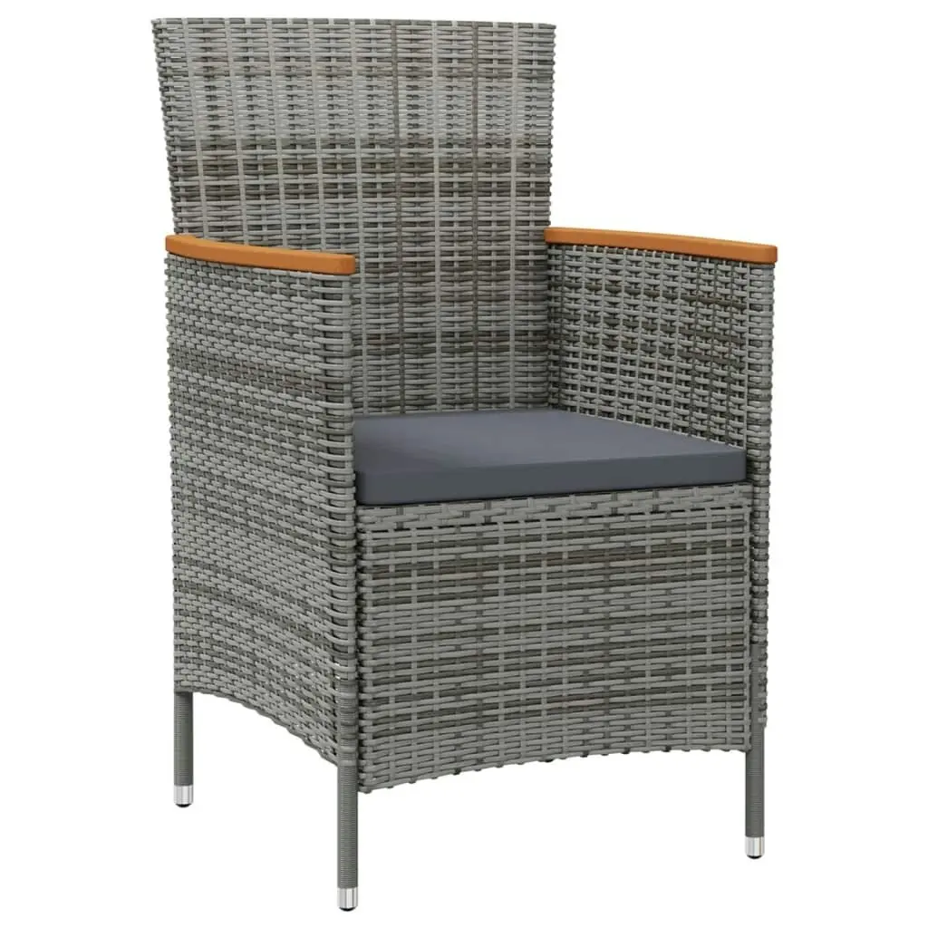 Garden Dining Chairs 2 pcs Poly Rattan Grey 316149