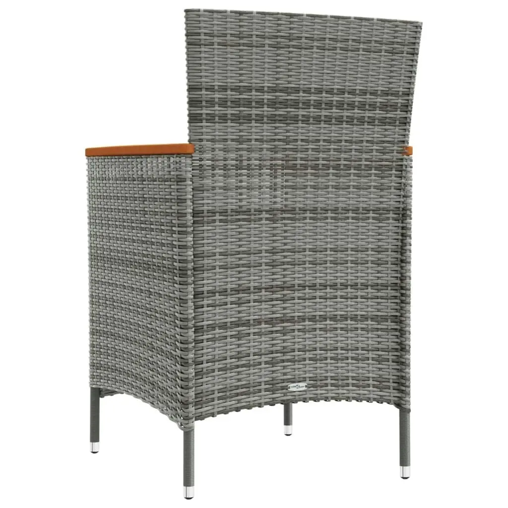 Garden Dining Chairs 2 pcs Poly Rattan Grey 316149