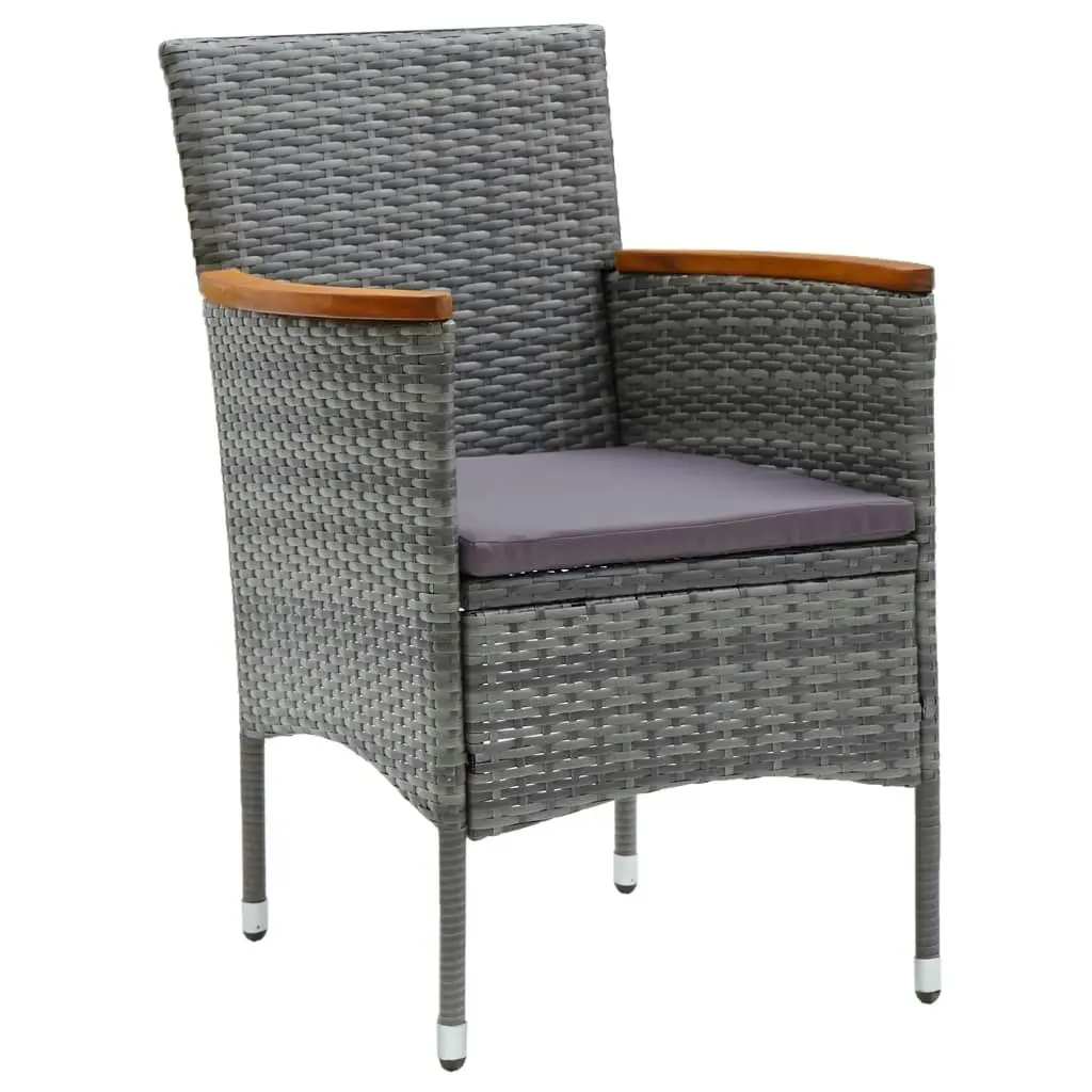 Garden Dining Chairs 4 pcs Poly Rattan Grey 310567