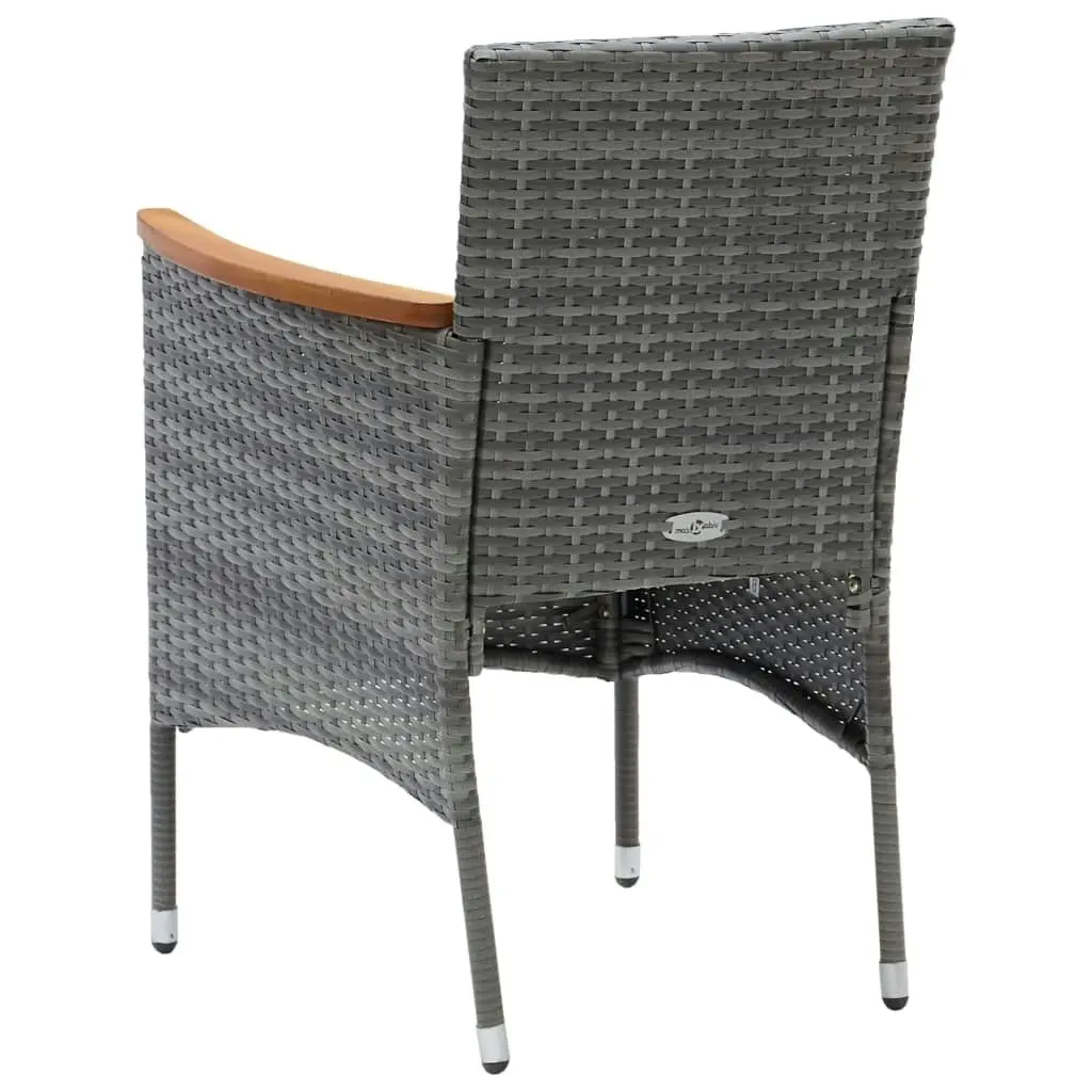 Garden Dining Chairs 4 pcs Poly Rattan Grey 310567