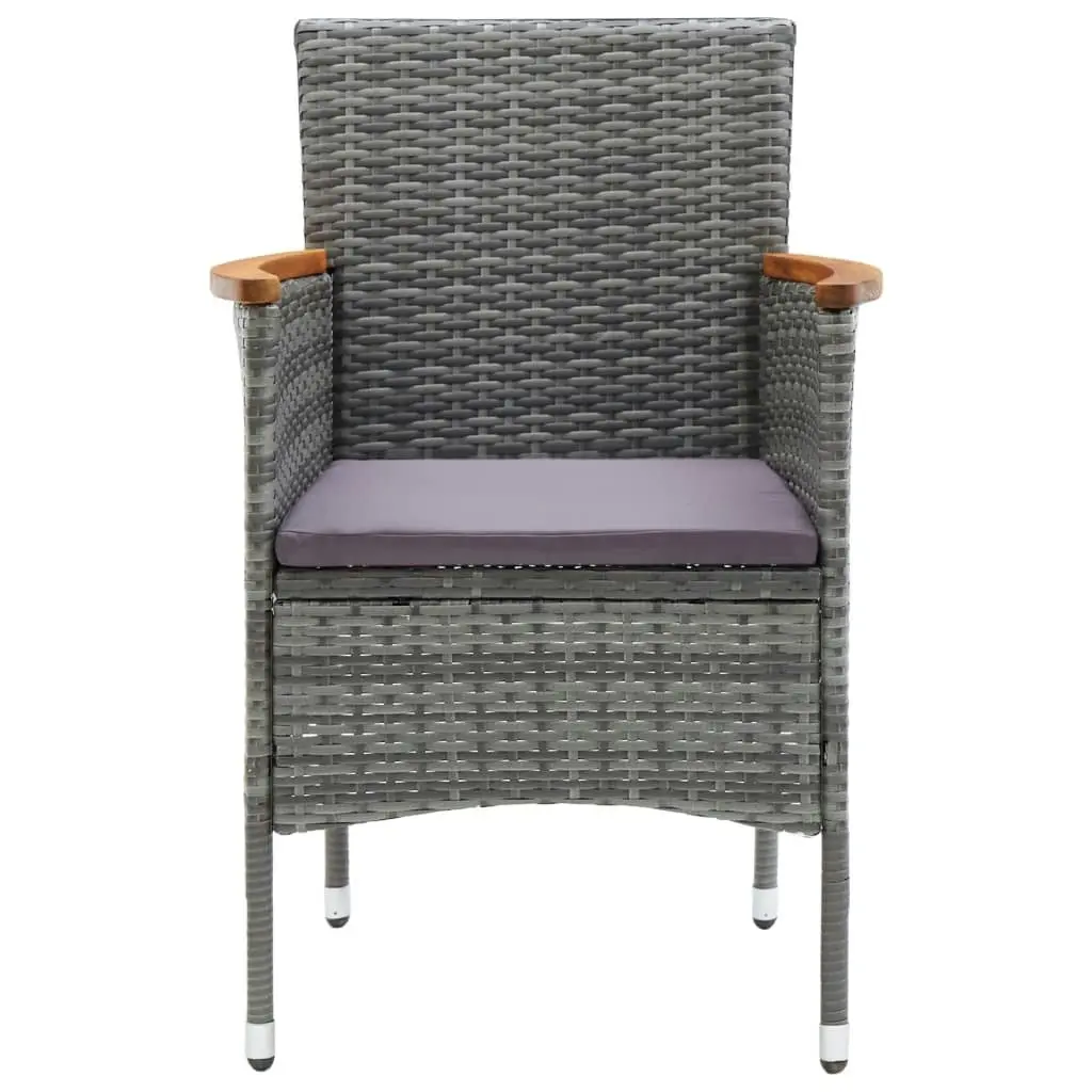 Garden Dining Chairs 4 pcs Poly Rattan Grey 310567