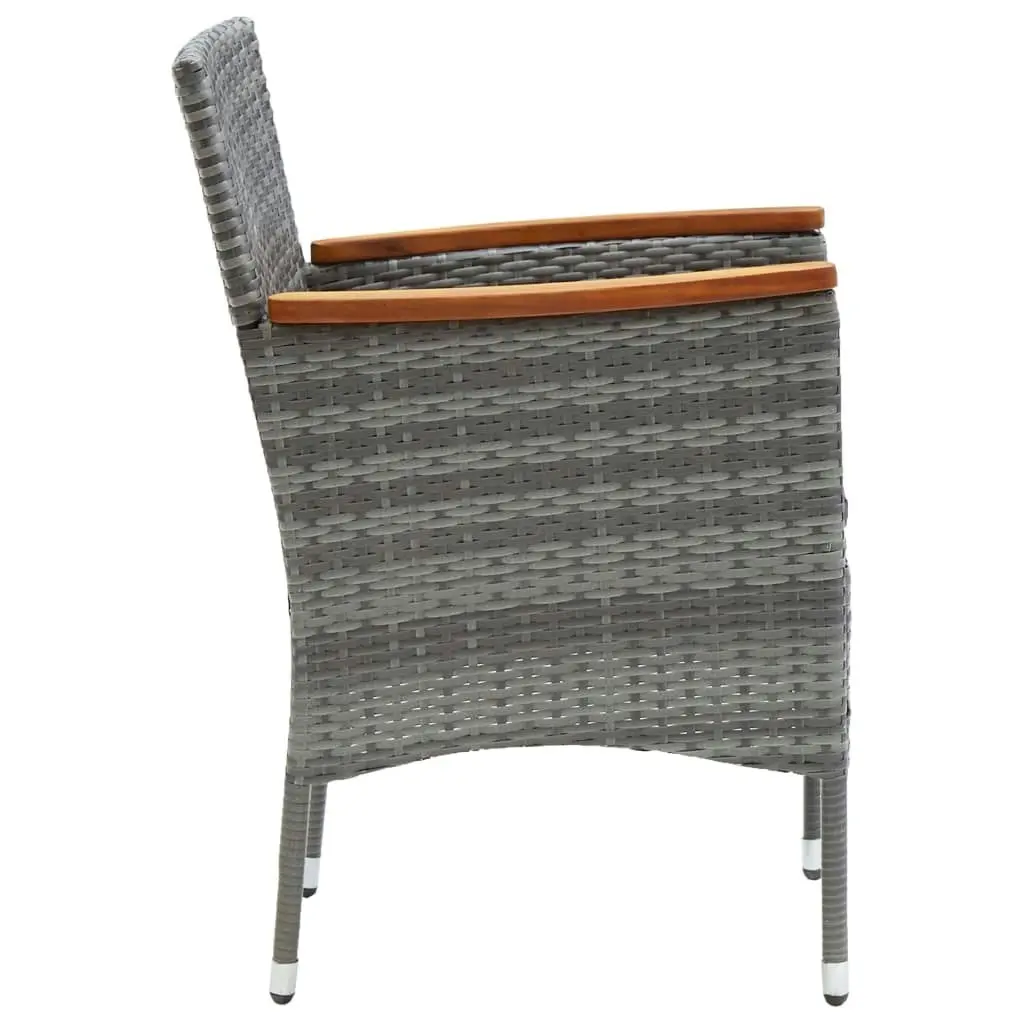 Garden Dining Chairs 4 pcs Poly Rattan Grey 310567