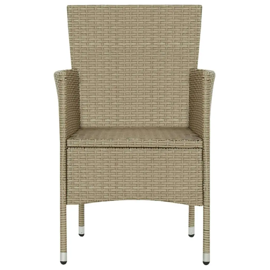 Garden Dining Chairs 4 pcs Poly Rattan Beige 310564