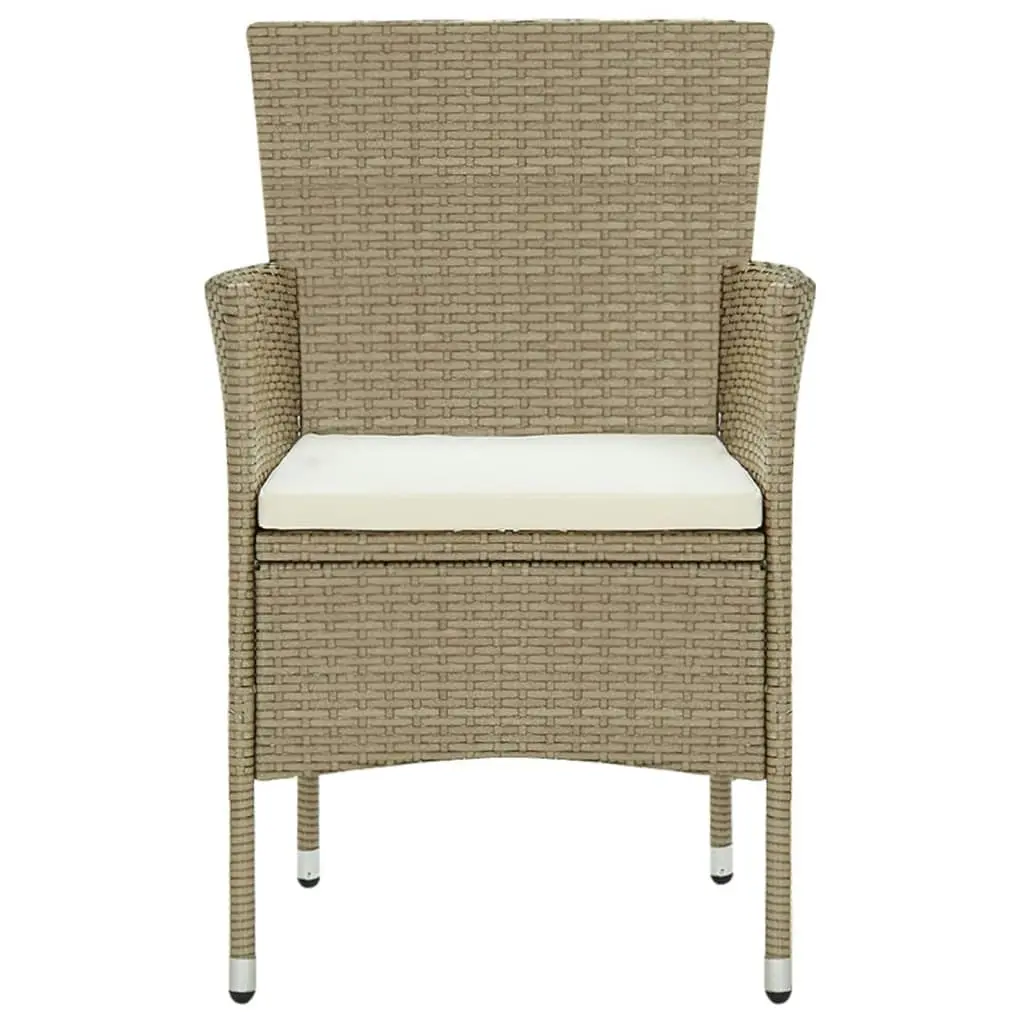 Garden Dining Chairs 4 pcs Poly Rattan Beige 310564