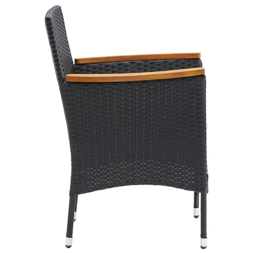 Garden Dining Chairs 4 pcs Poly Rattan Black 310566