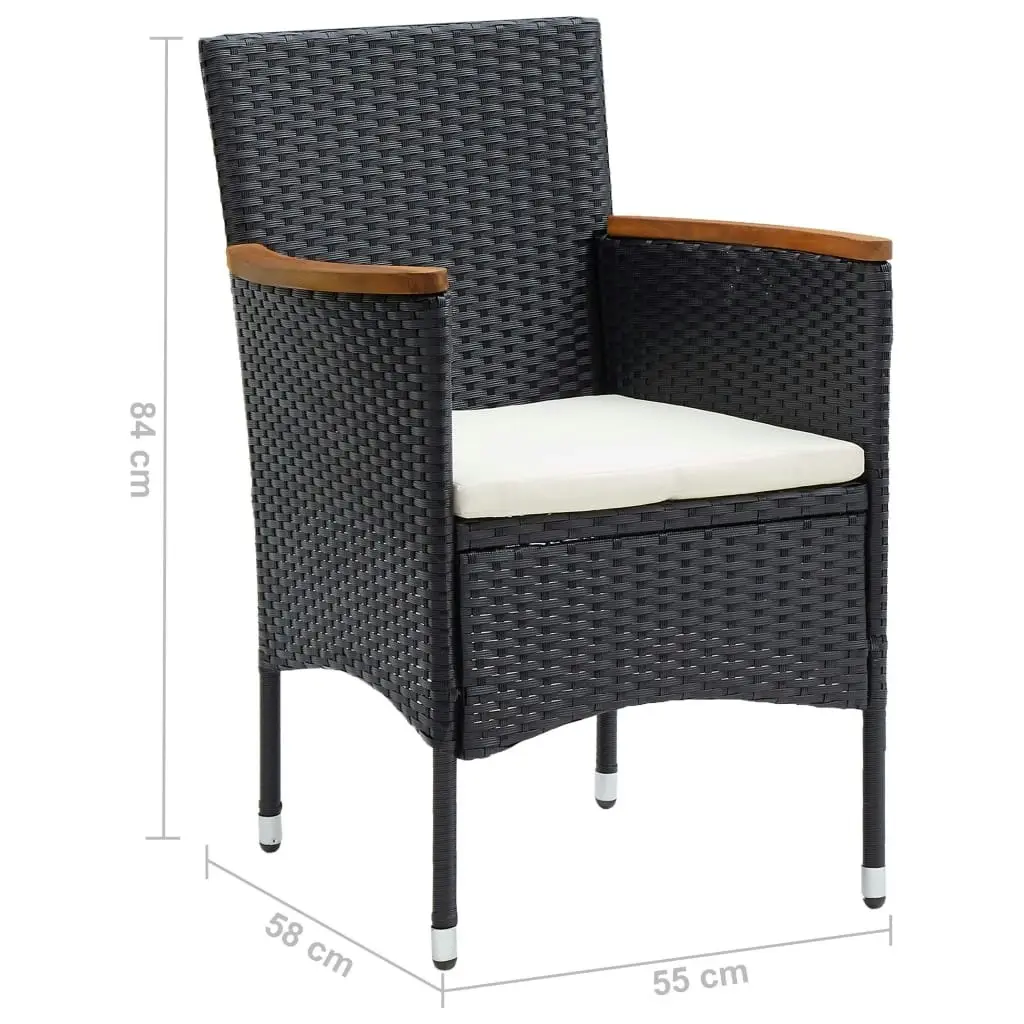 Garden Dining Chairs 4 pcs Poly Rattan Black 310566