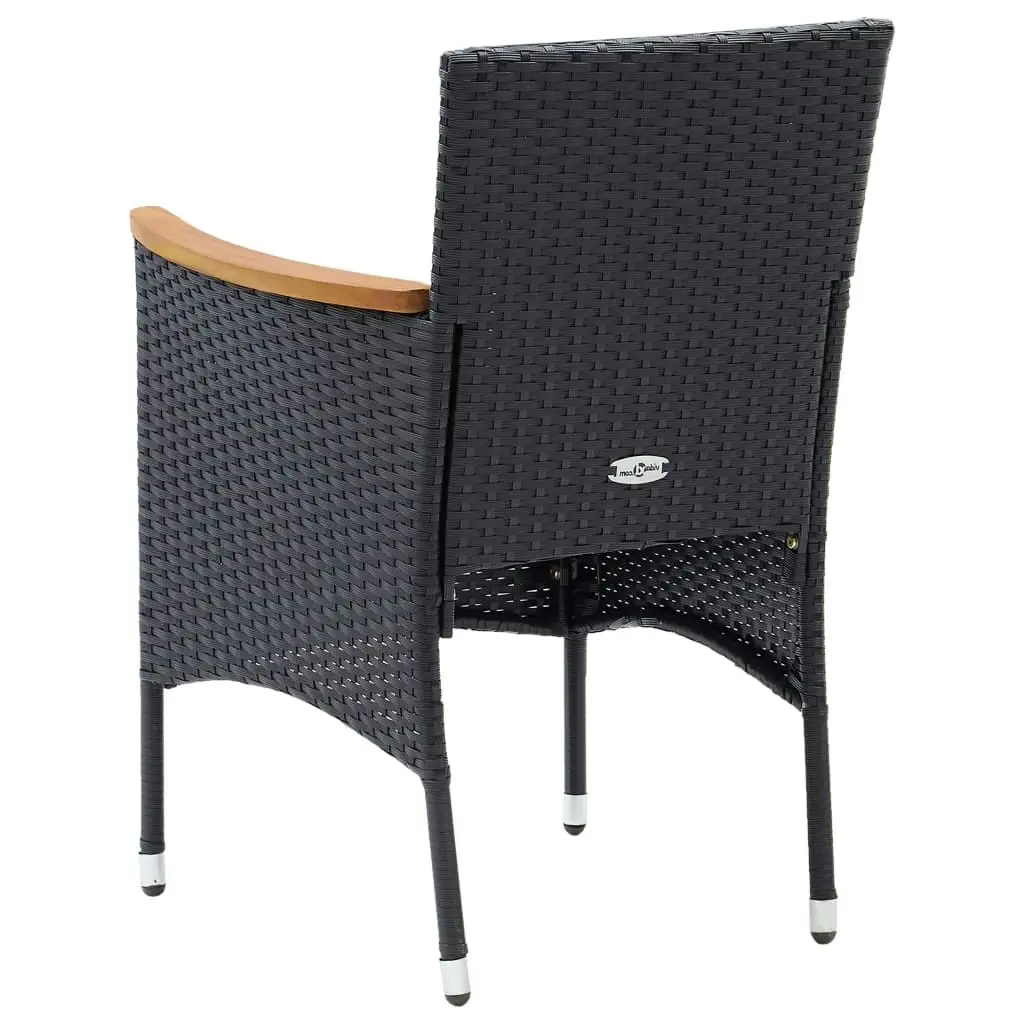 Garden Dining Chairs 4 pcs Poly Rattan Black 310566