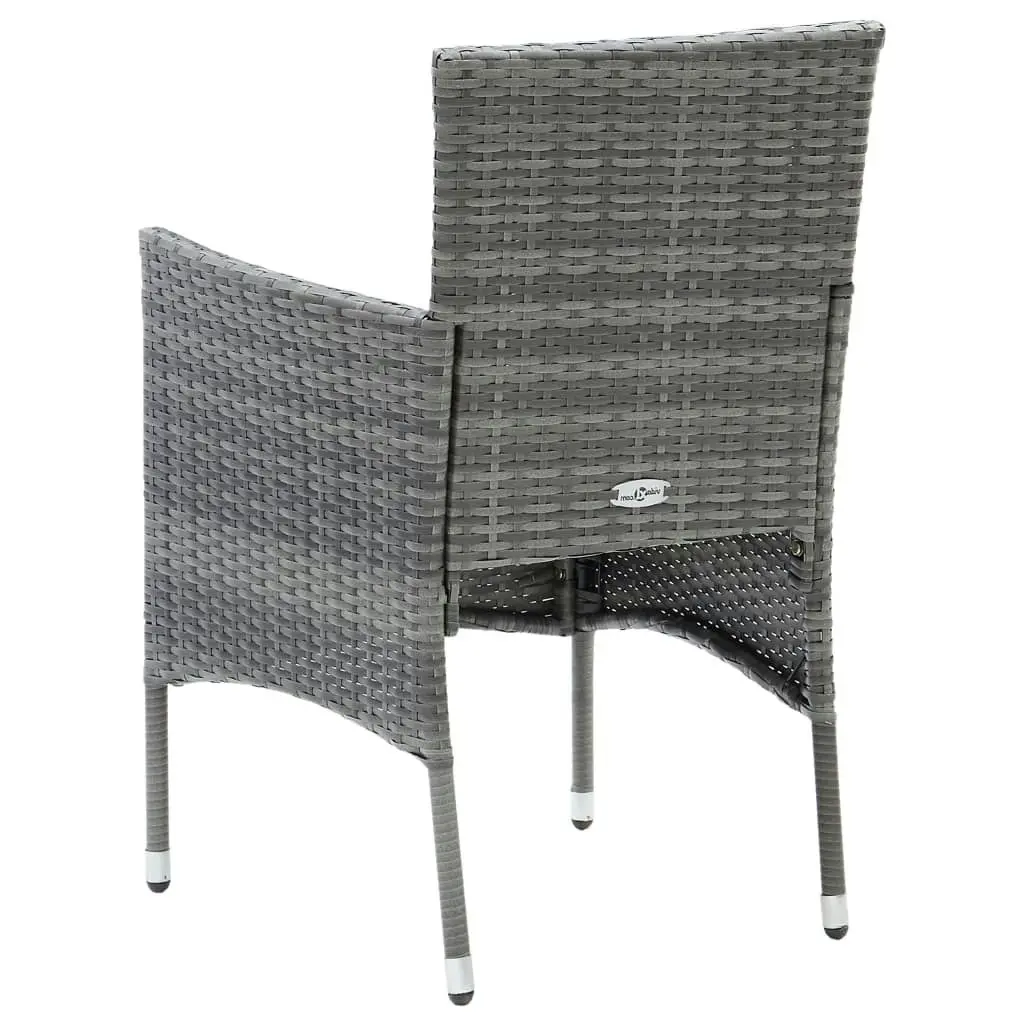 Garden Dining Chairs 4 pcs Poly Rattan Grey 310563