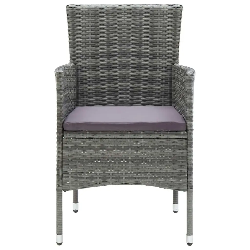 Garden Dining Chairs 4 pcs Poly Rattan Grey 310563