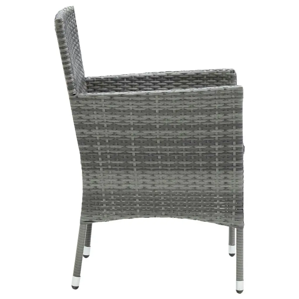 Garden Dining Chairs 4 pcs Poly Rattan Grey 310563