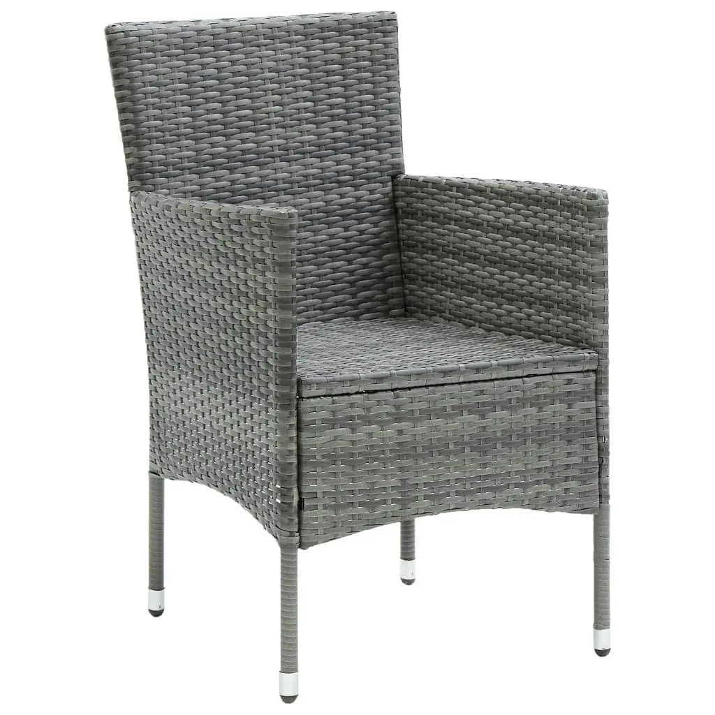 Garden Dining Chairs 4 pcs Poly Rattan Grey 310563