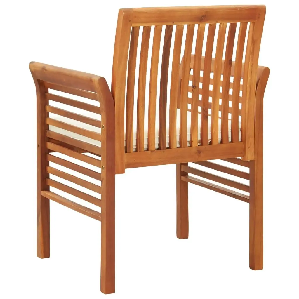 Garden Dining Chairs with Cushions 4 pcs Solid Wood Acacia 3120450