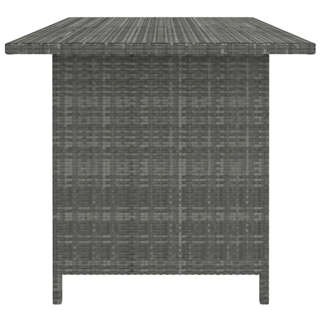 Garden Dining Table Grey 110x70x65 cm Poly Rattan 313497