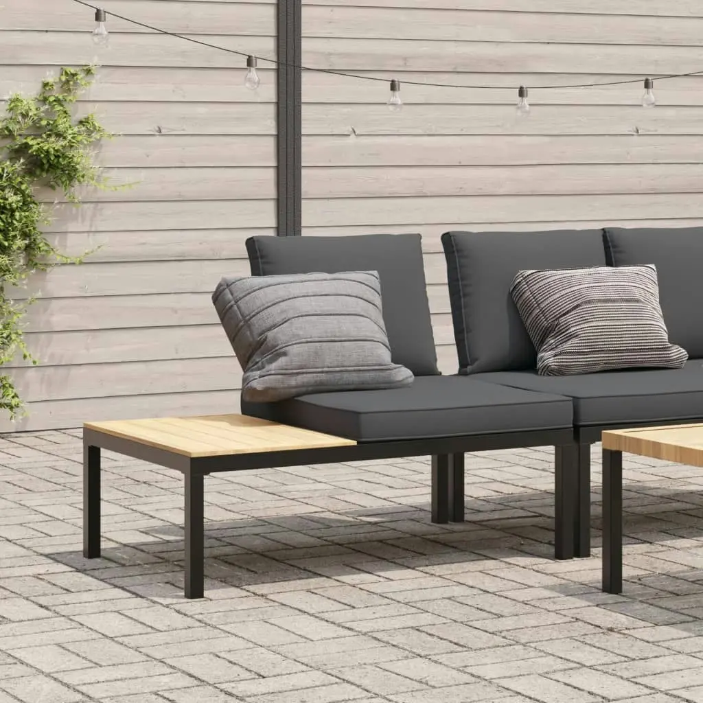 Garden Bench with Cushions Black Aluminium 4008571