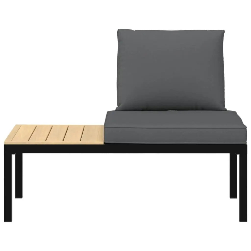 Garden Bench with Cushions Black Aluminium 4008571