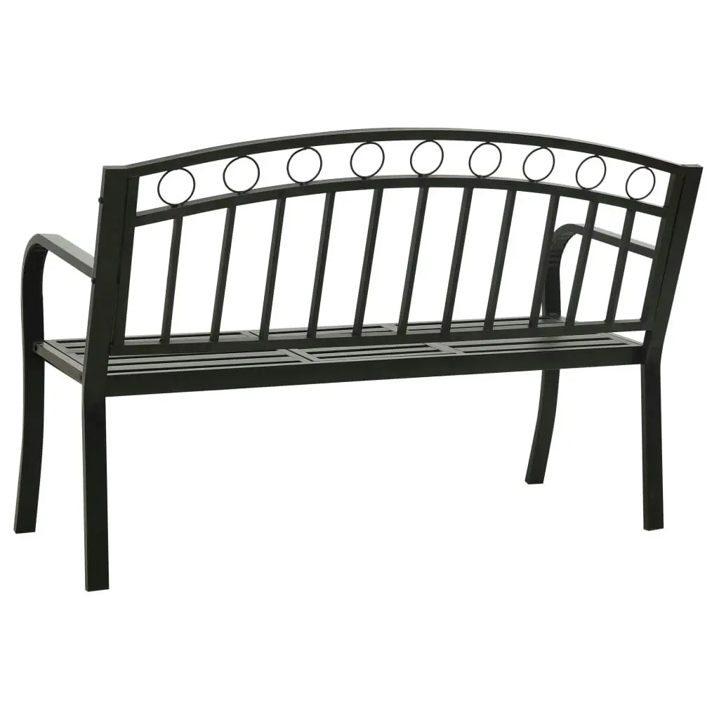 Garden Bench with Table Black 120 cm Steel 319584