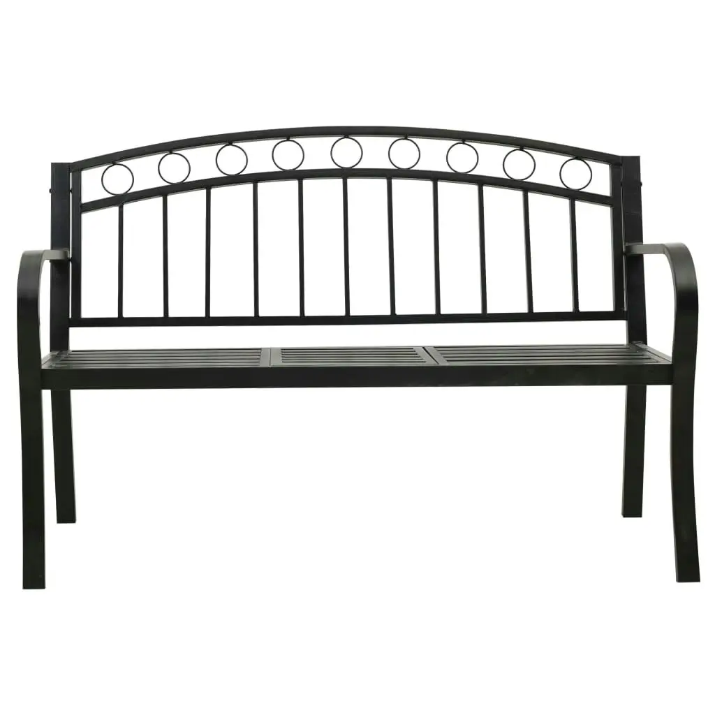 Garden Bench with Table Black 120 cm Steel 319584