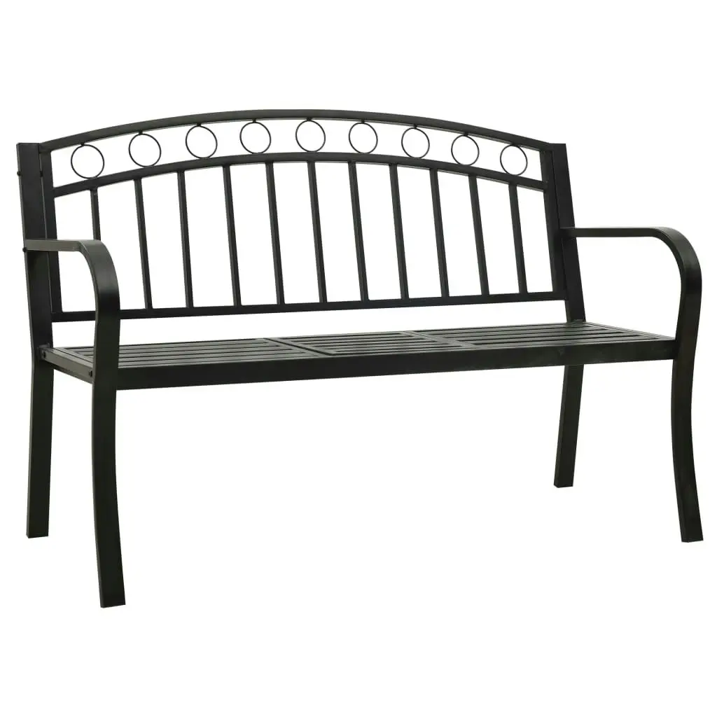 Garden Bench with Table Black 120 cm Steel 319584