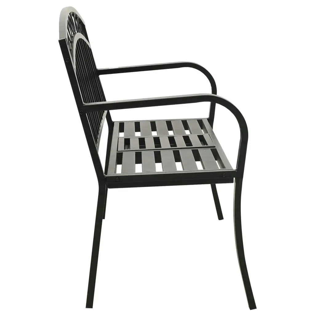 Garden Bench with Table Black 120 cm Steel 319584