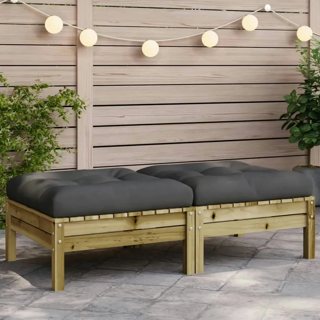 Garden Footstools with Cushions 2 pcs Impregnated Wood Pine 838172