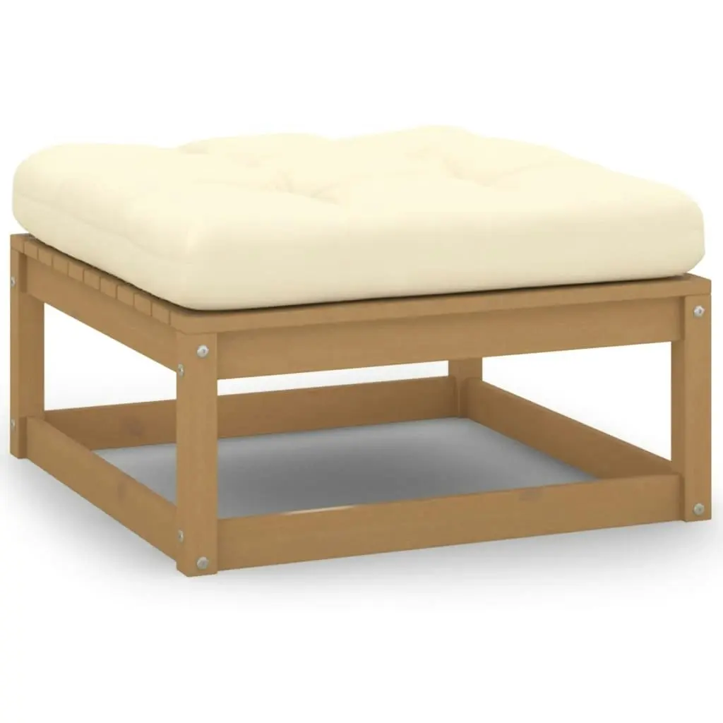 Garden Footstools with Cushions 2 pcs Solid Wood Pine 3076282