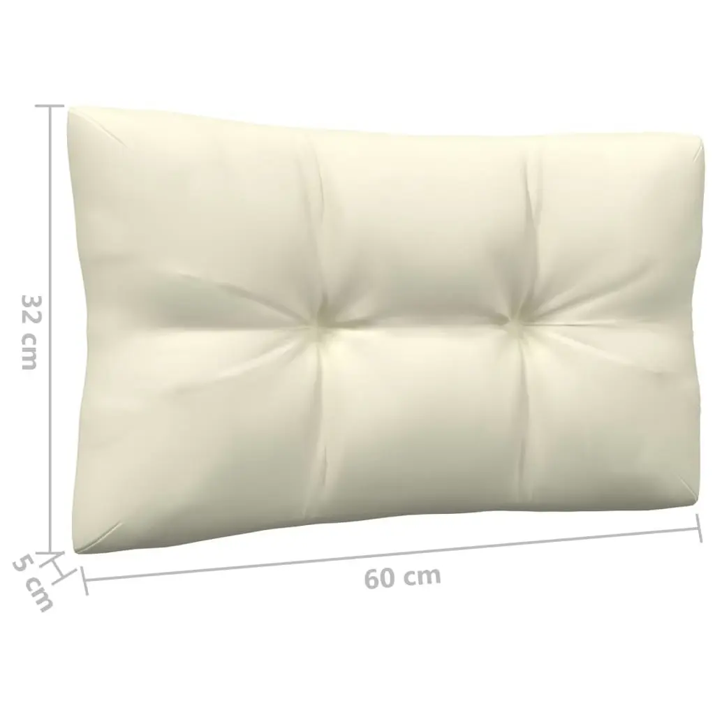 Garden Middle Sofa with Cream Cushions Solid Pinewood 806634