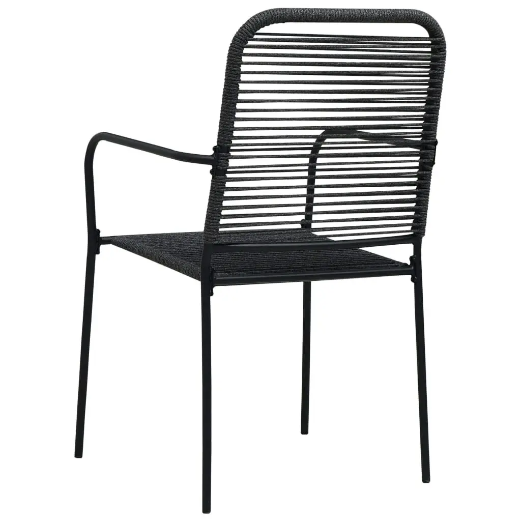 Garden Chairs 4 pcs Cotton Rope and Steel Black 312156