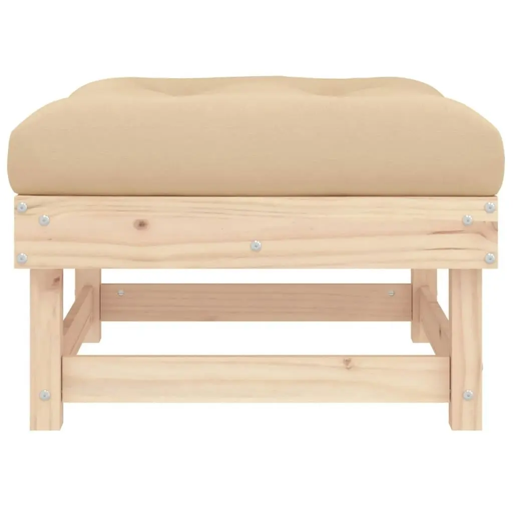 Garden Footstools with Cushions 2pcs Solid Wood Pine 825464