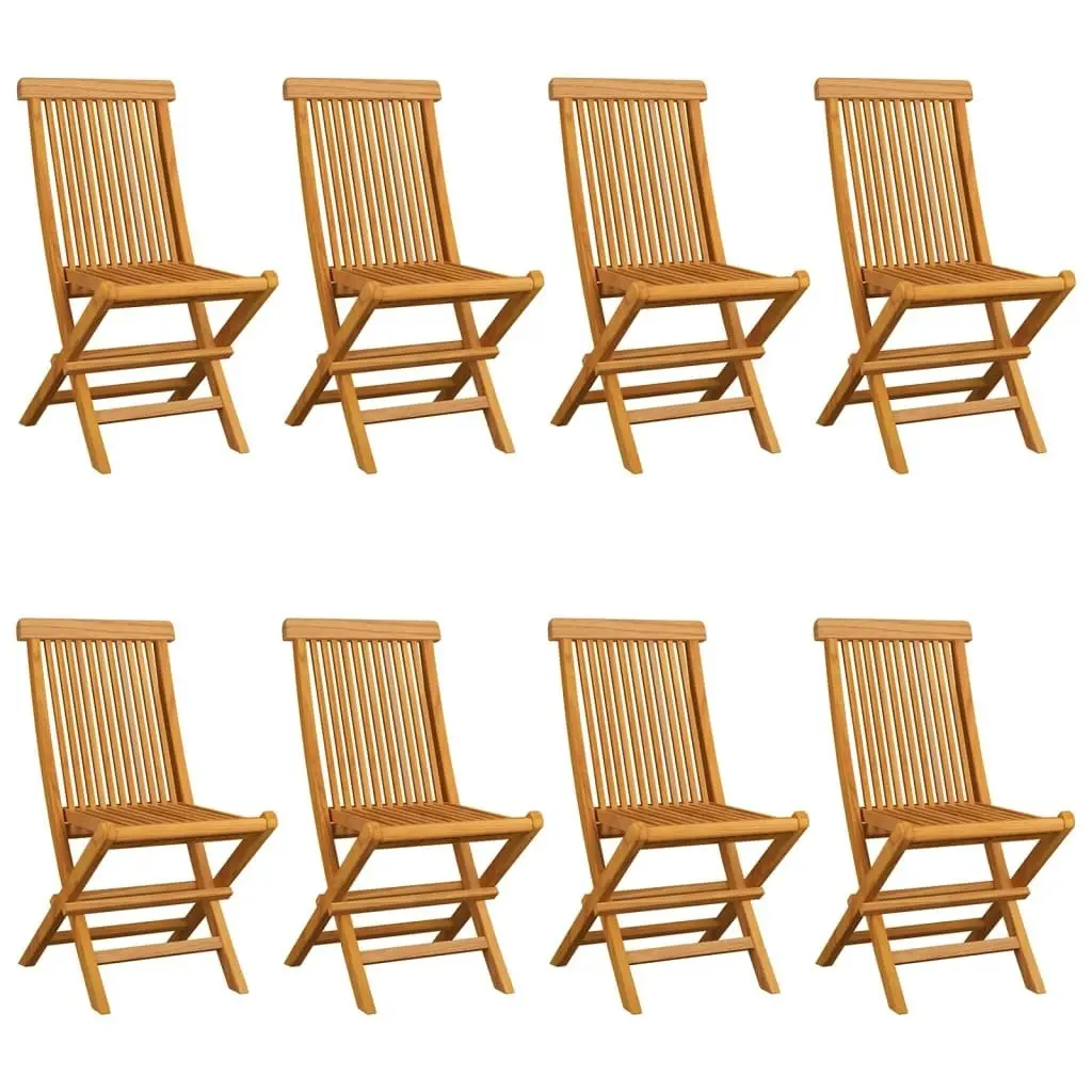 Garden Chairs with Anthracite Cushions 8 pcs Solid Teak Wood 3072932