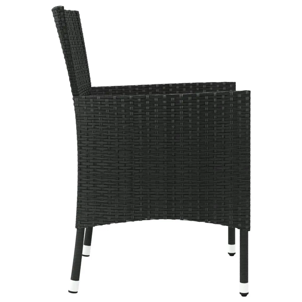 Garden Chairs with Cushions 4 pcs Poly Rattan Black 316688