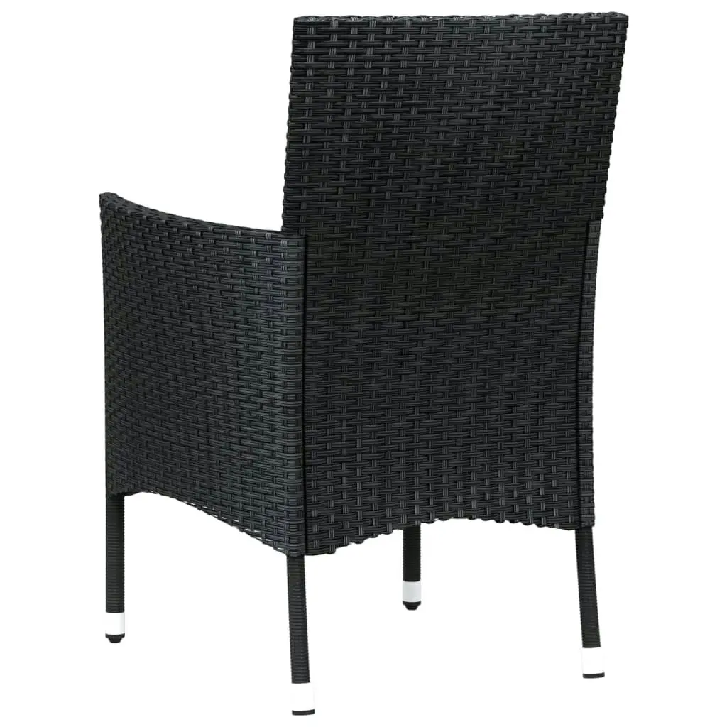 Garden Chairs with Cushions 4 pcs Poly Rattan Black 316688