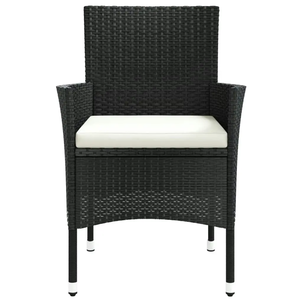 Garden Chairs with Cushions 4 pcs Poly Rattan Black 316688