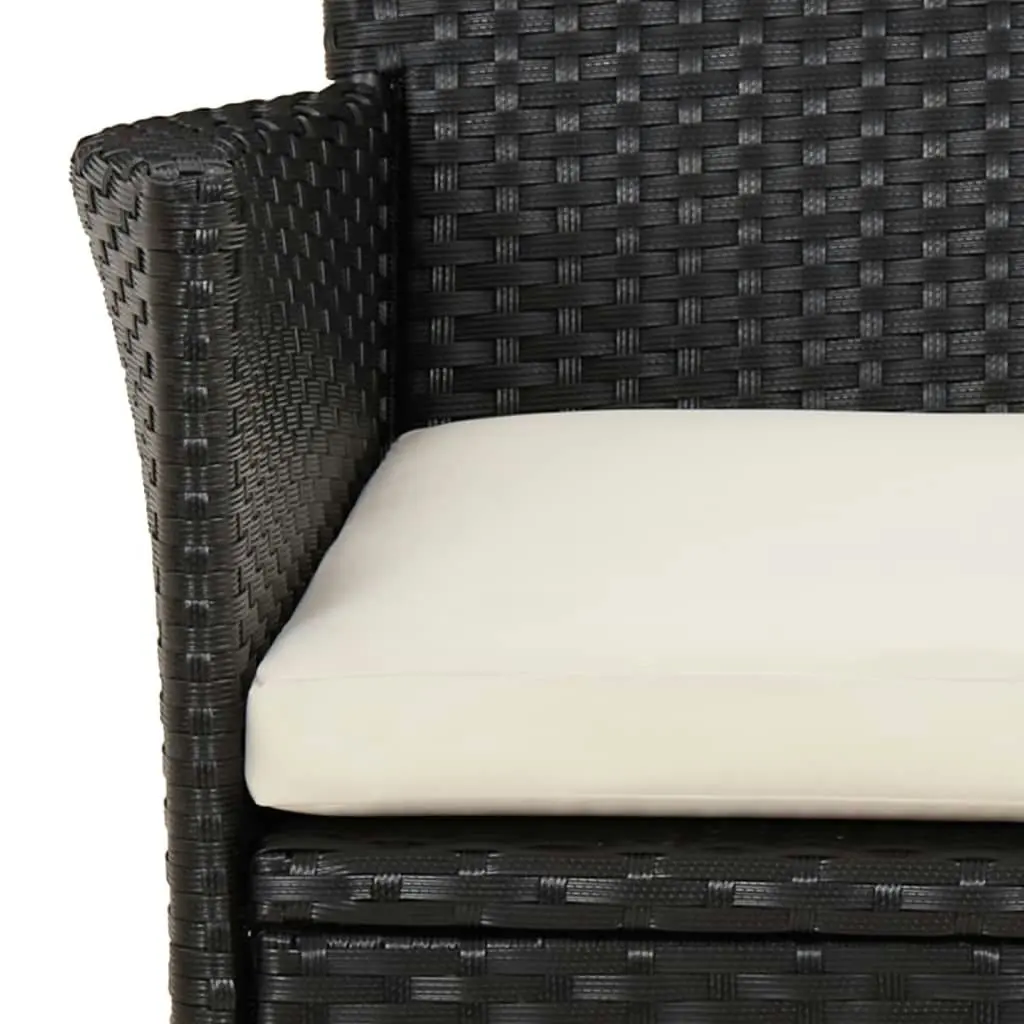 Garden Chairs with Cushions 4 pcs Poly Rattan Black 316688