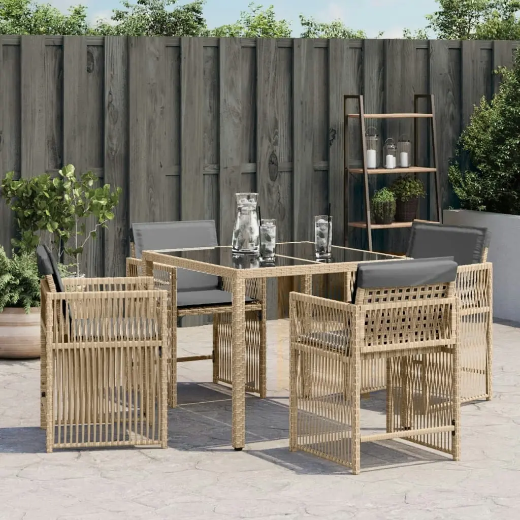 Garden Chairs with Cushions 4 pcs Mix Beige Poly Rattan 365040