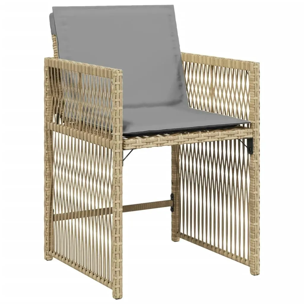 Garden Chairs with Cushions 4 pcs Mix Beige Poly Rattan 365040