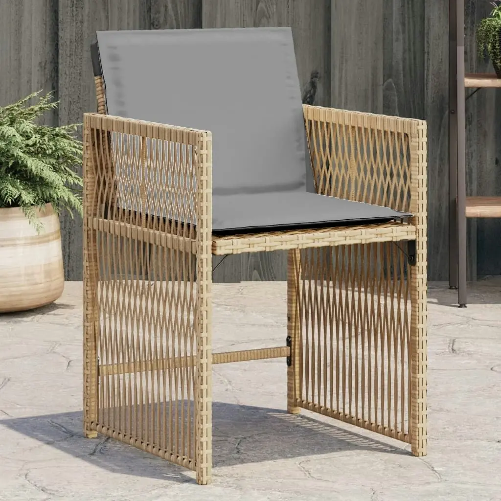 Garden Chairs with Cushions 4 pcs Mix Beige Poly Rattan 365040